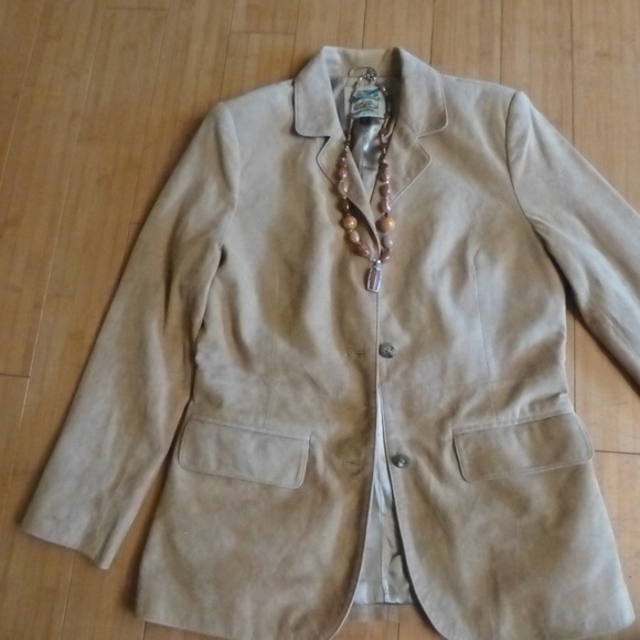 Tan suede jacket Travelsmith classic 2 pocket - Picture 4 of 5